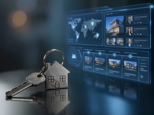 Keller Williams case study artwork showing property records and house keys