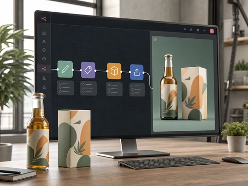 NextFood.ai case study artwork showing a product workflow and packaged products